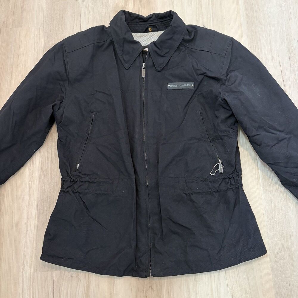 Harley-Davidson Black Nylon Jacket Size M Womens RN 103819 / CA 03402